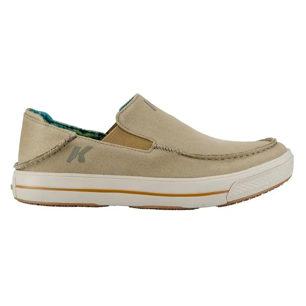 KORKERS FISH MOC BASS W/FIXED KLING-ON DECK SOLES, TAN, SIZE 13